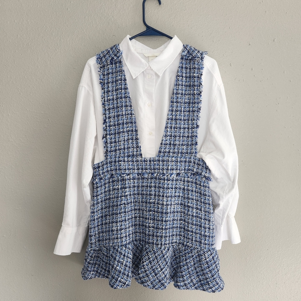 ZARA Textured Pinafore Dress